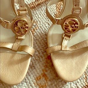 Coach wooden stack heel never worn